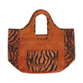 African Print Accent Leather Handbag - Style #1