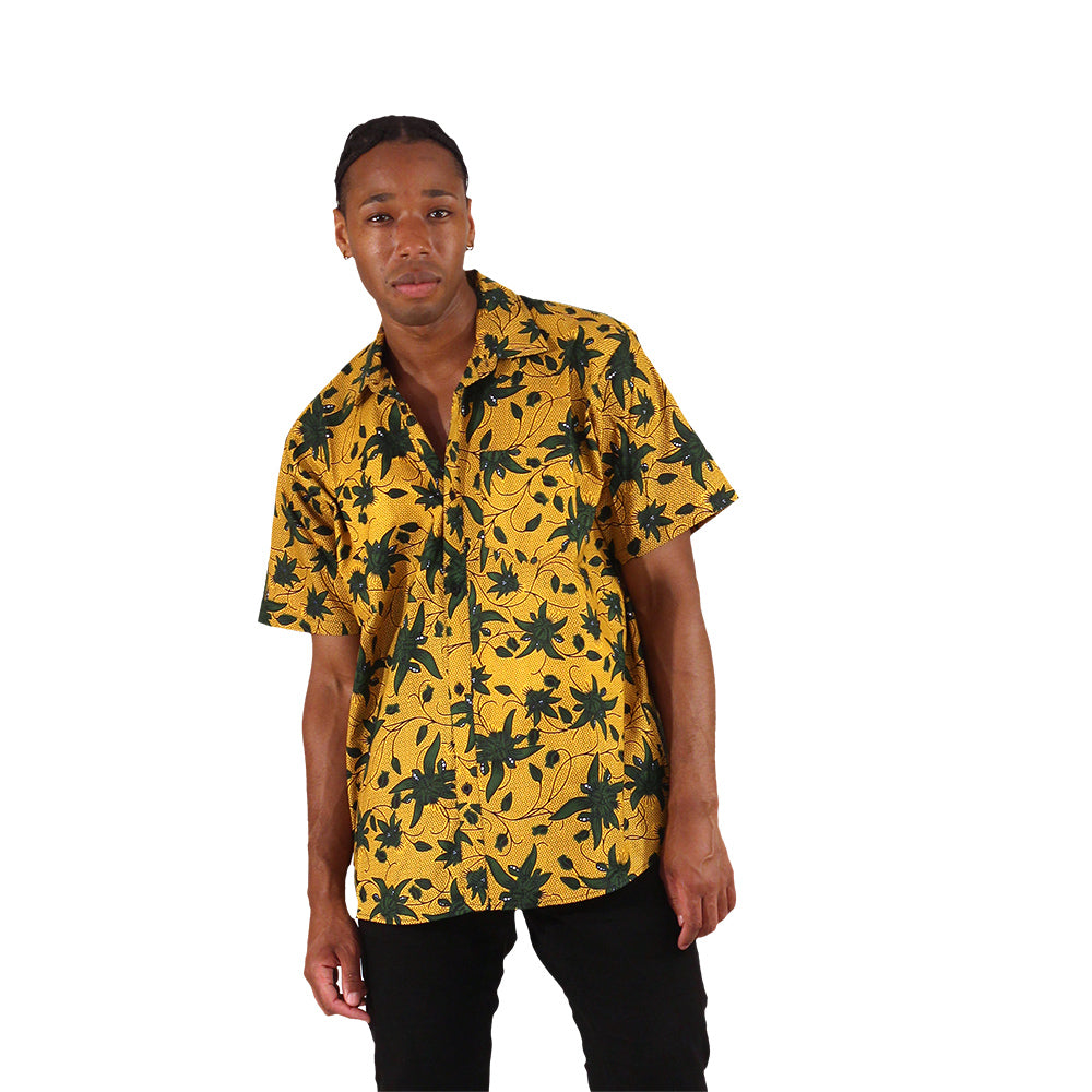 African Print Button Shirt - Style A - 2X