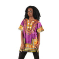 Traditional Wax Print Dashiki:  Sizes - Blue - LG