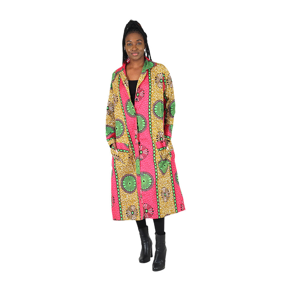 African Print Button Dress - Style A