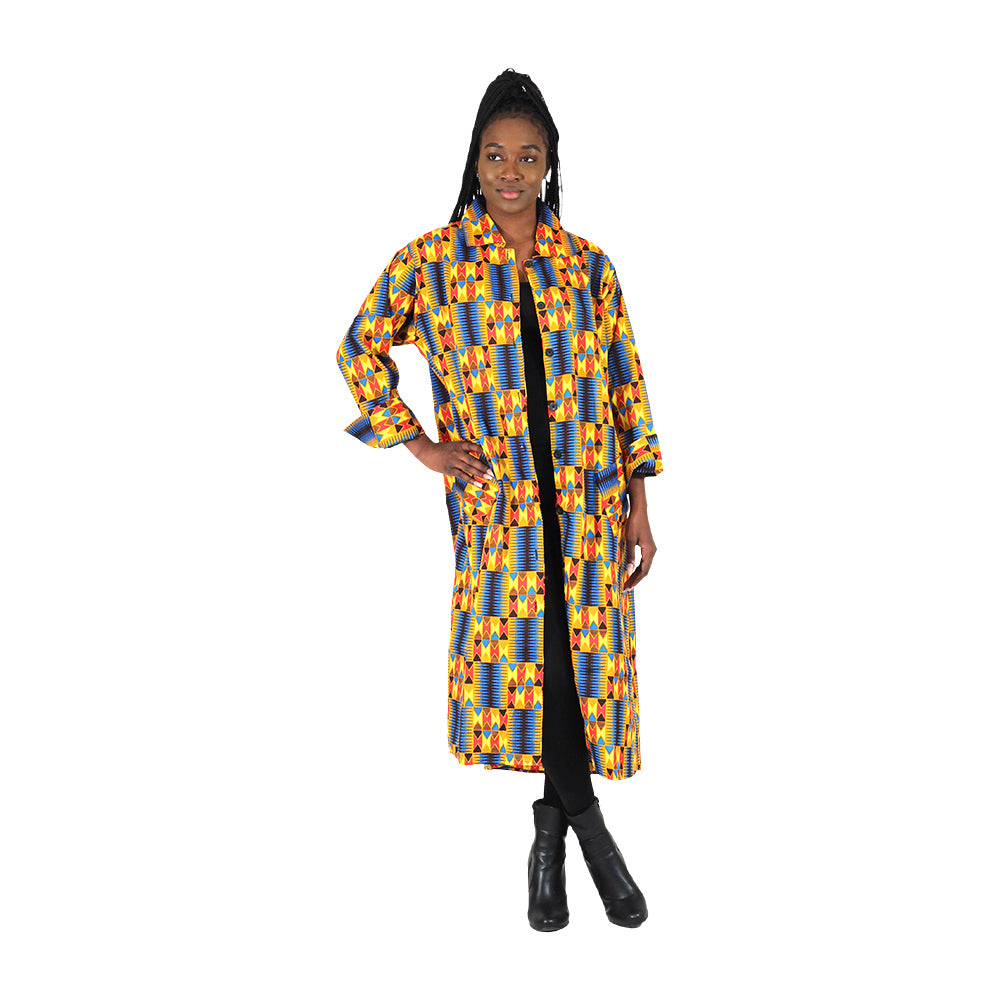 African Print Button Dress - Style A