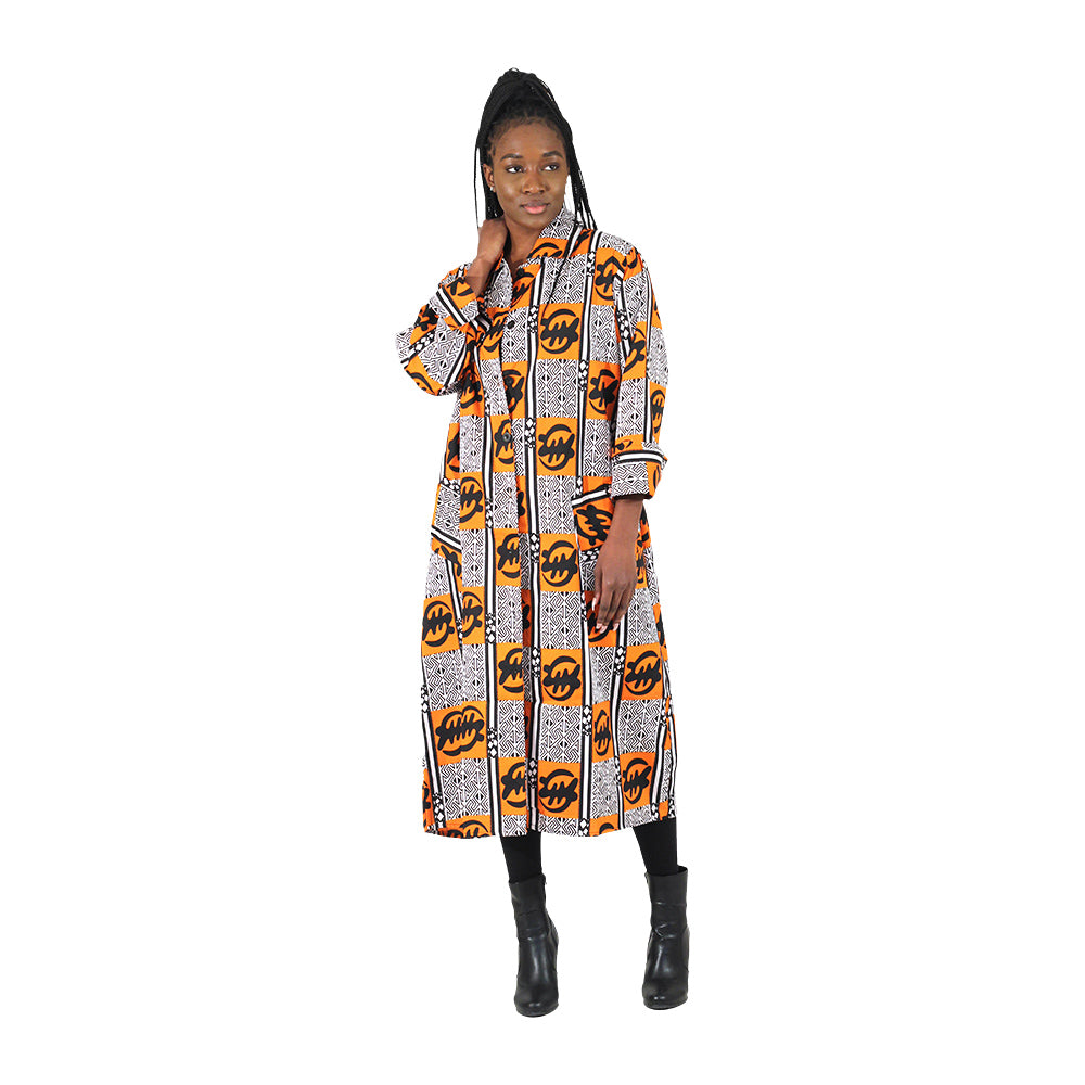 African Print Button Dress - Style A