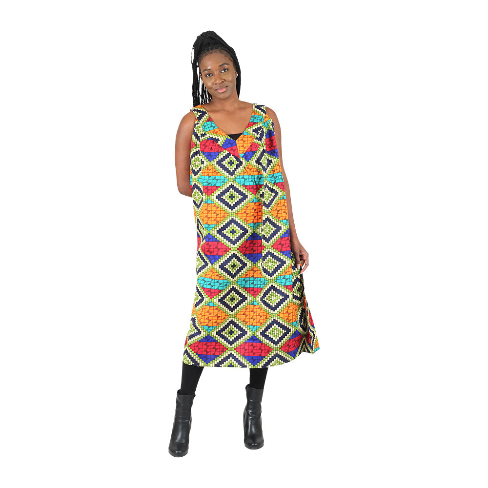 African Print Short Dress - Style A