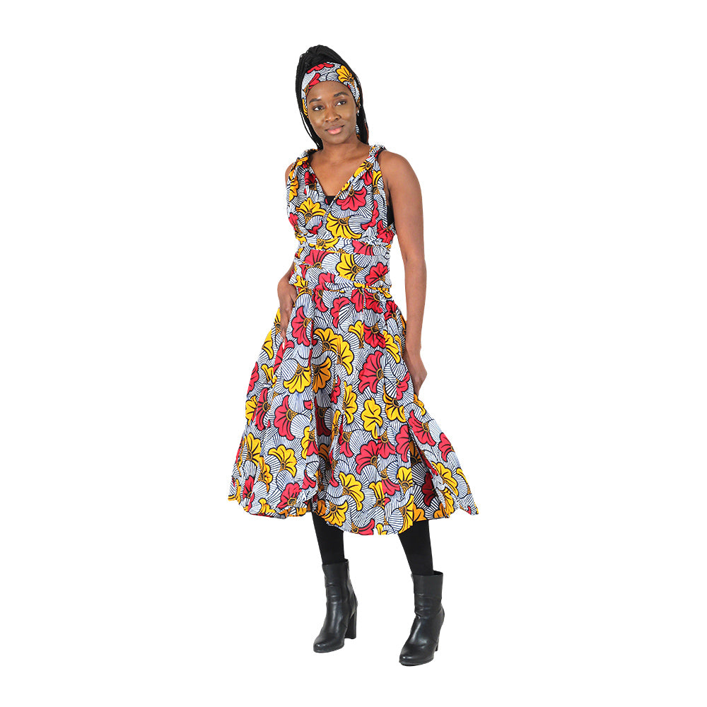 African Print Short Infinity Dress - Style C