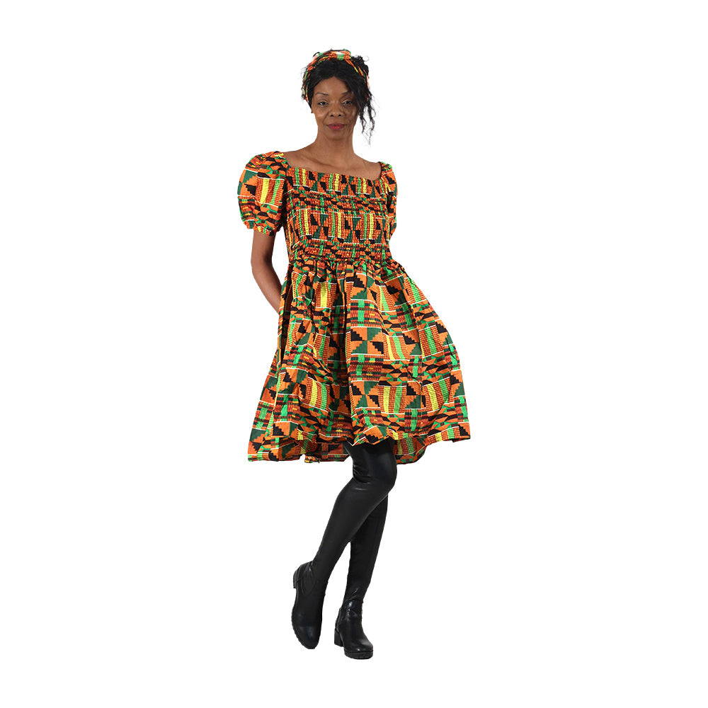 African Print Smocked Top - Style A