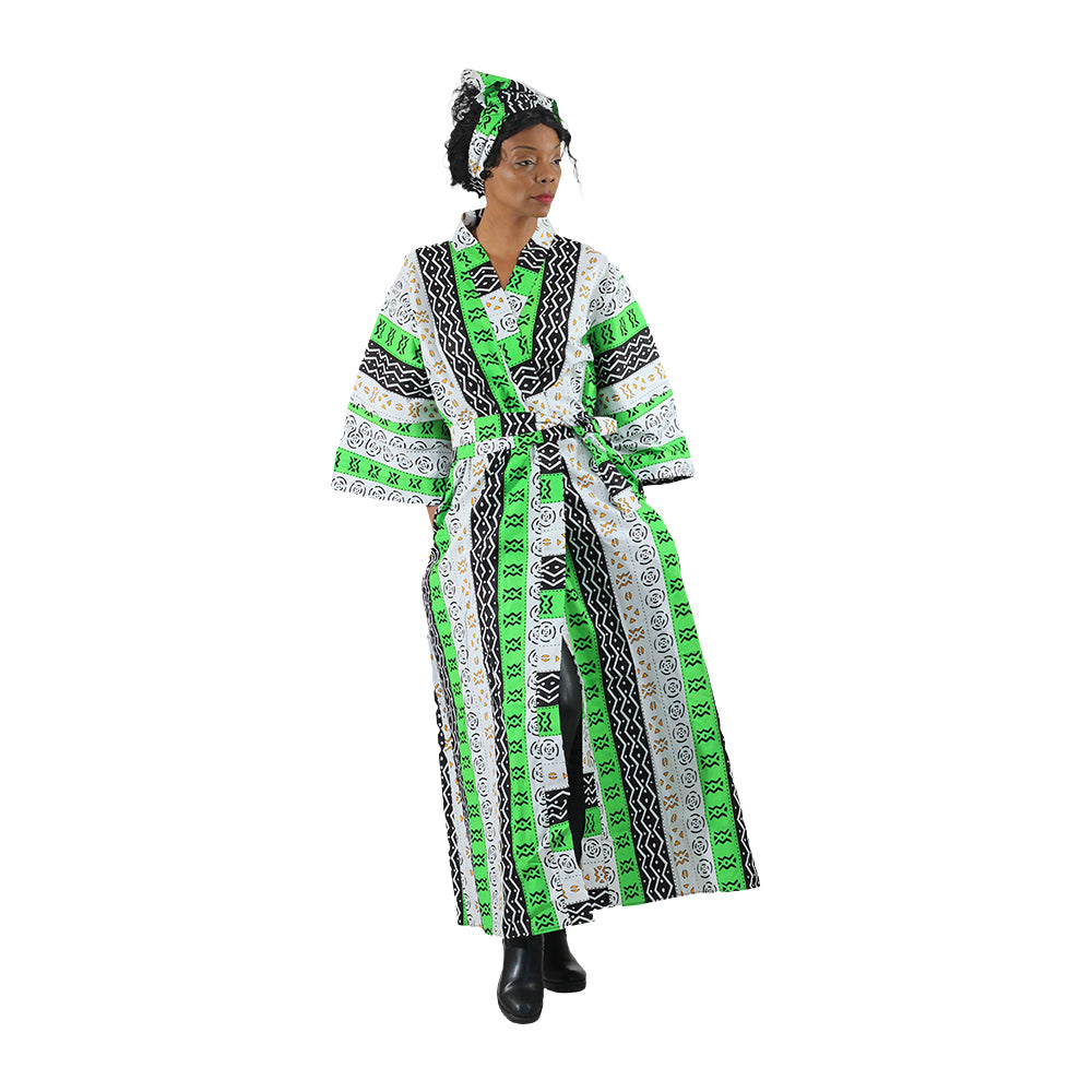 Ankara Print Long Kimono - Style A