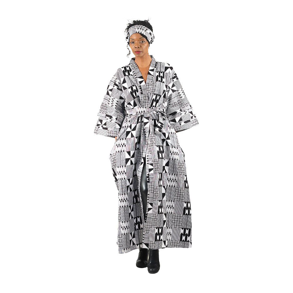 Ankara Print Long Kimono - Style A
