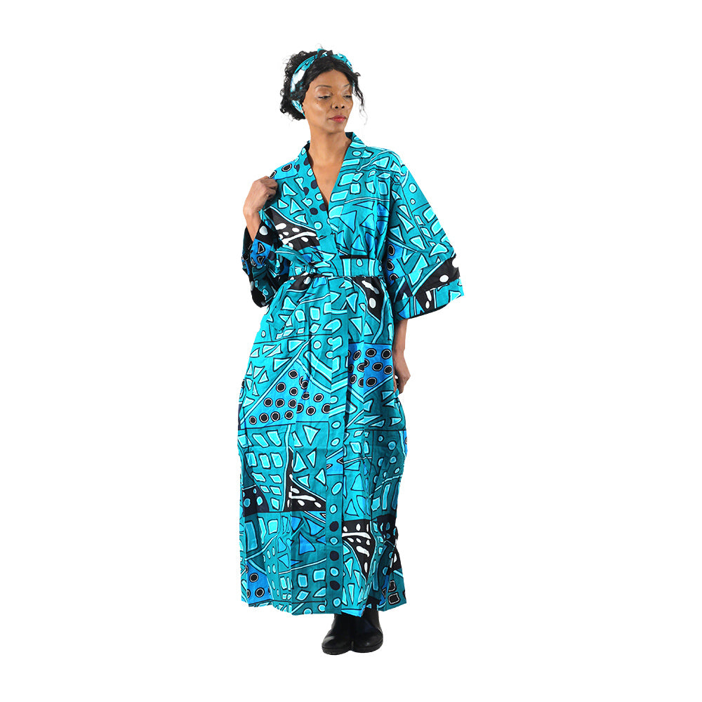 Ankara Print Long Kimono - Style A
