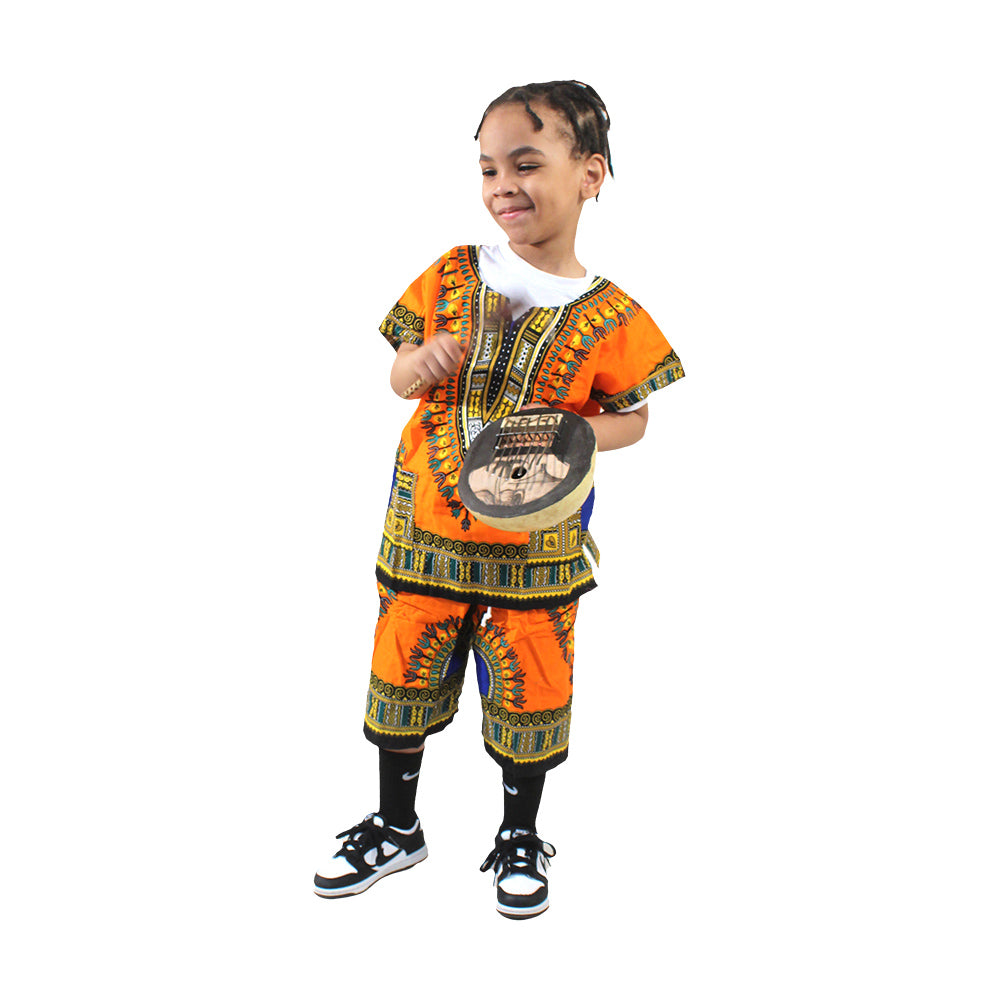 Children's Dashiki & Shorts - Black - Large