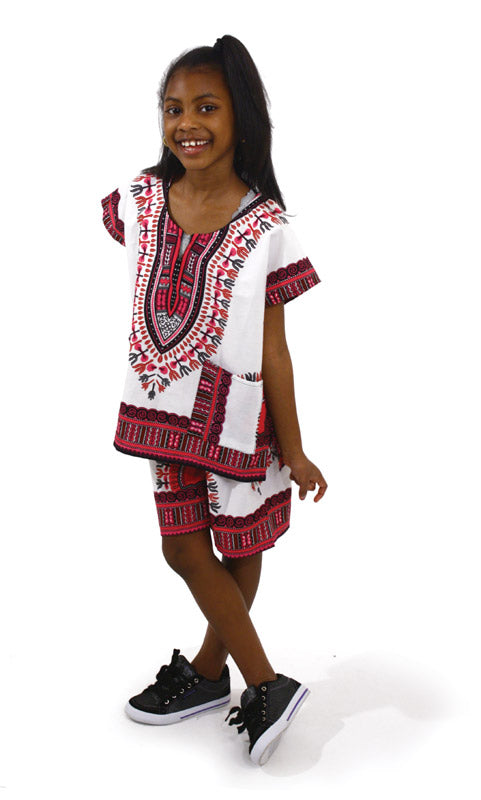 Children's Dashiki & Shorts - Black - Large