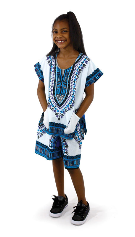 Children's Dashiki & Shorts - Black - Large