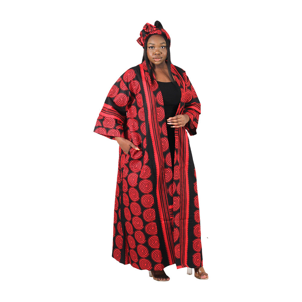 African Print Long Kimono - Style A