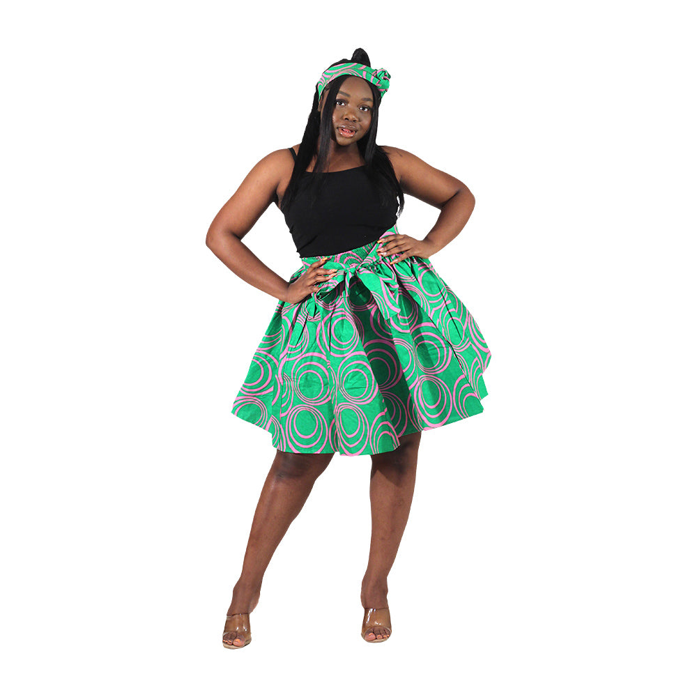 Bold African Print Short Skirt - Style A
