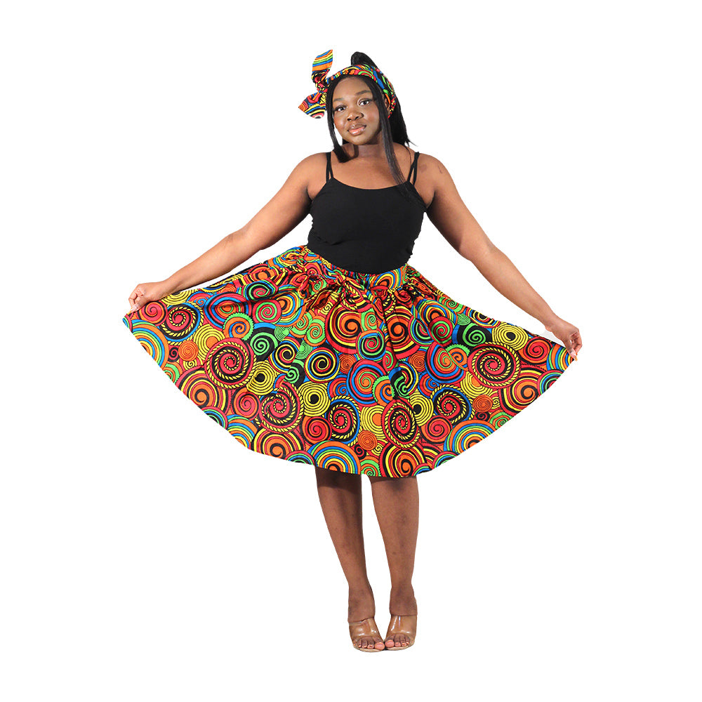 Bold African Print Short Skirt - Style A