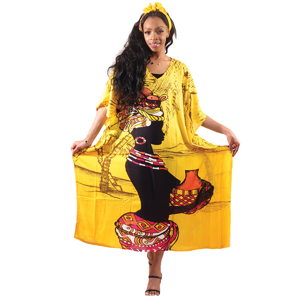 African Woman Full Length Kaftan - Style A