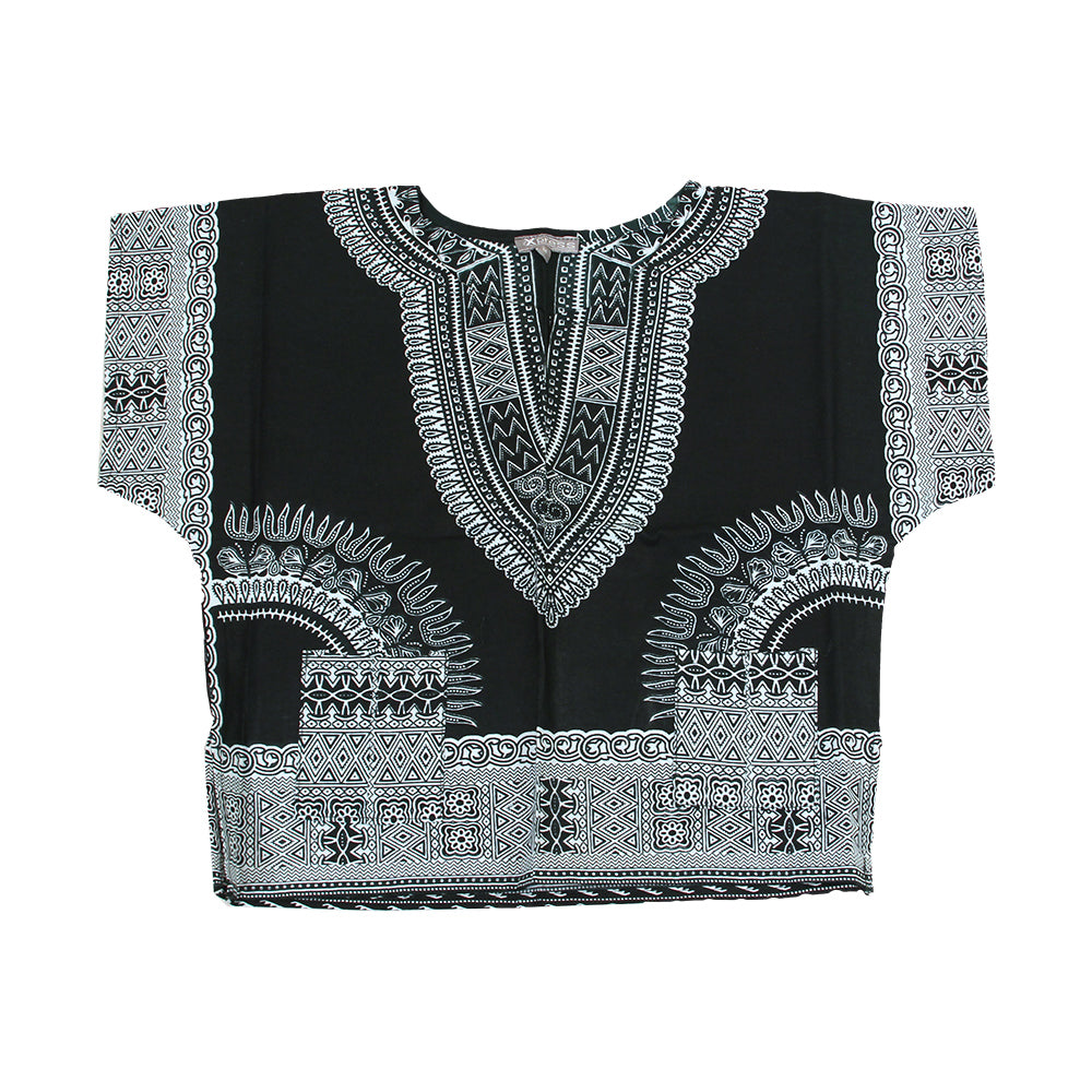 Children's Traditional Dashiki - Black/Blue - Large