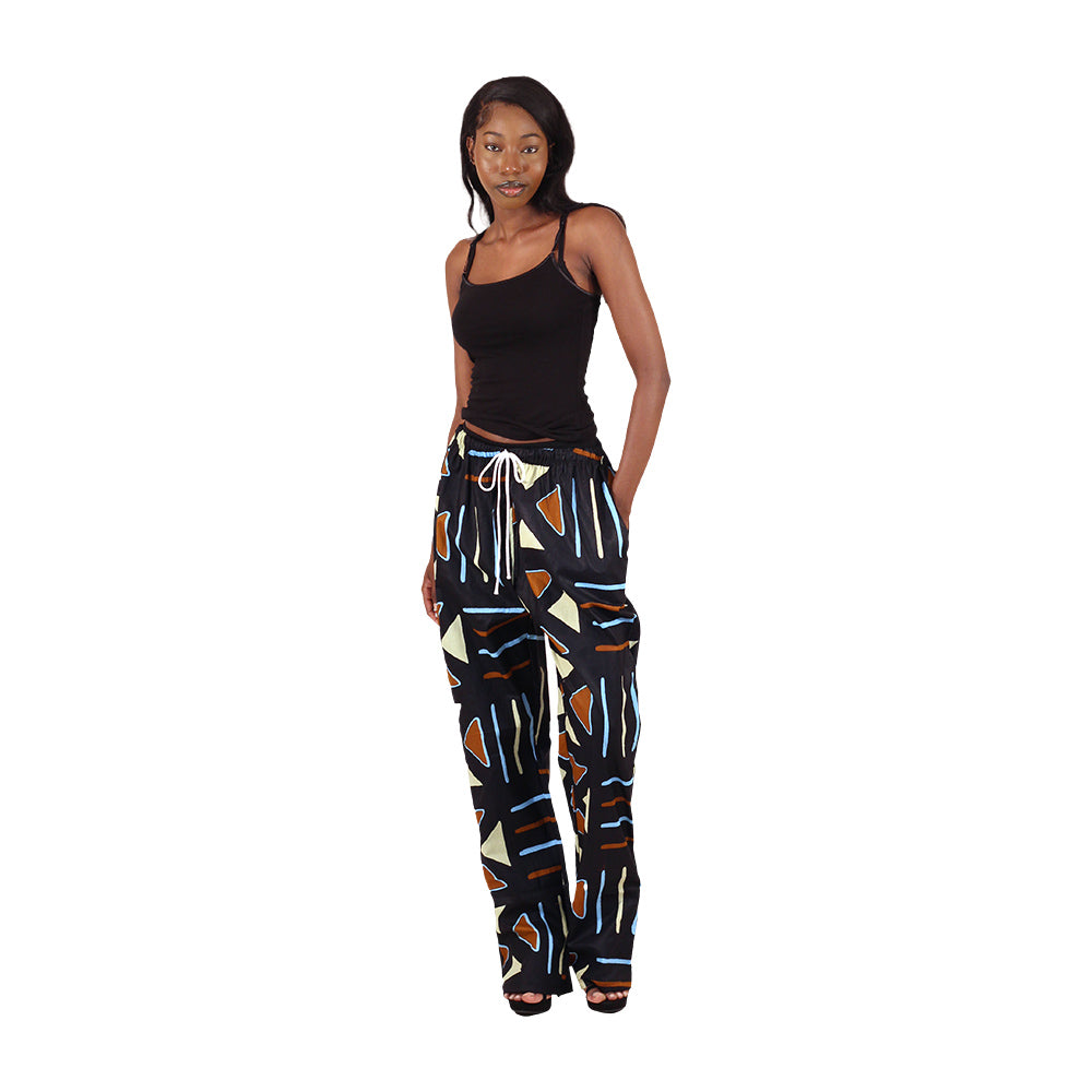 African Print Drawstring Pants - Style A