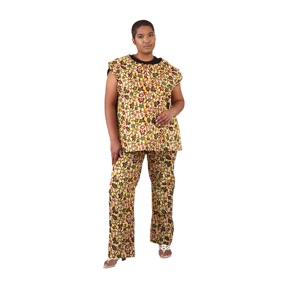 2-Piece Sleeveless Kitenge Print Pant Set - Style F