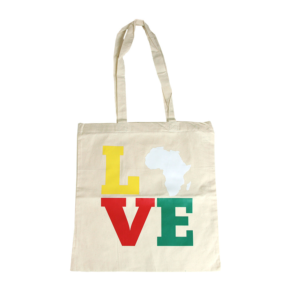 African-themed Printed White Canvas Tote - Style D