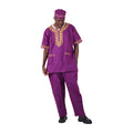 Amare Gold Short Sleeve Pant Set - Purple - Plus