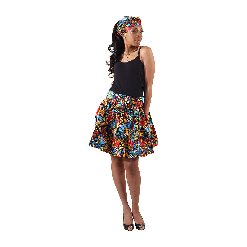 African Print Mini Skirt - Style A