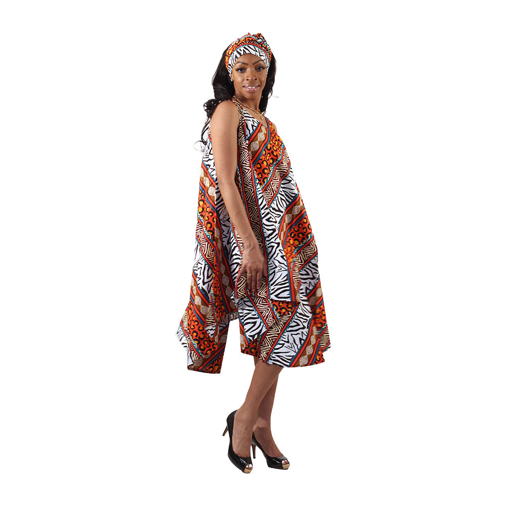 Ankara Print Umbrella Dress - Style-A