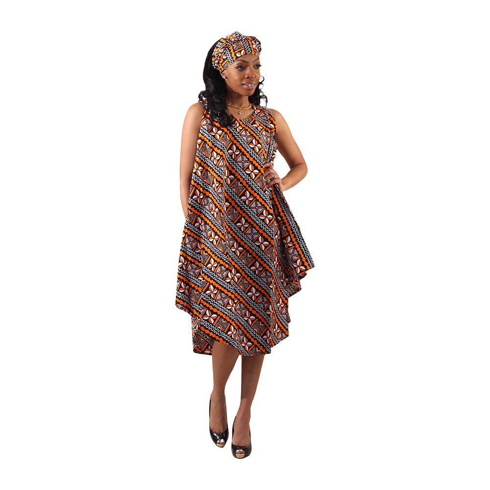 Ankara Print Umbrella Dress - Style-A