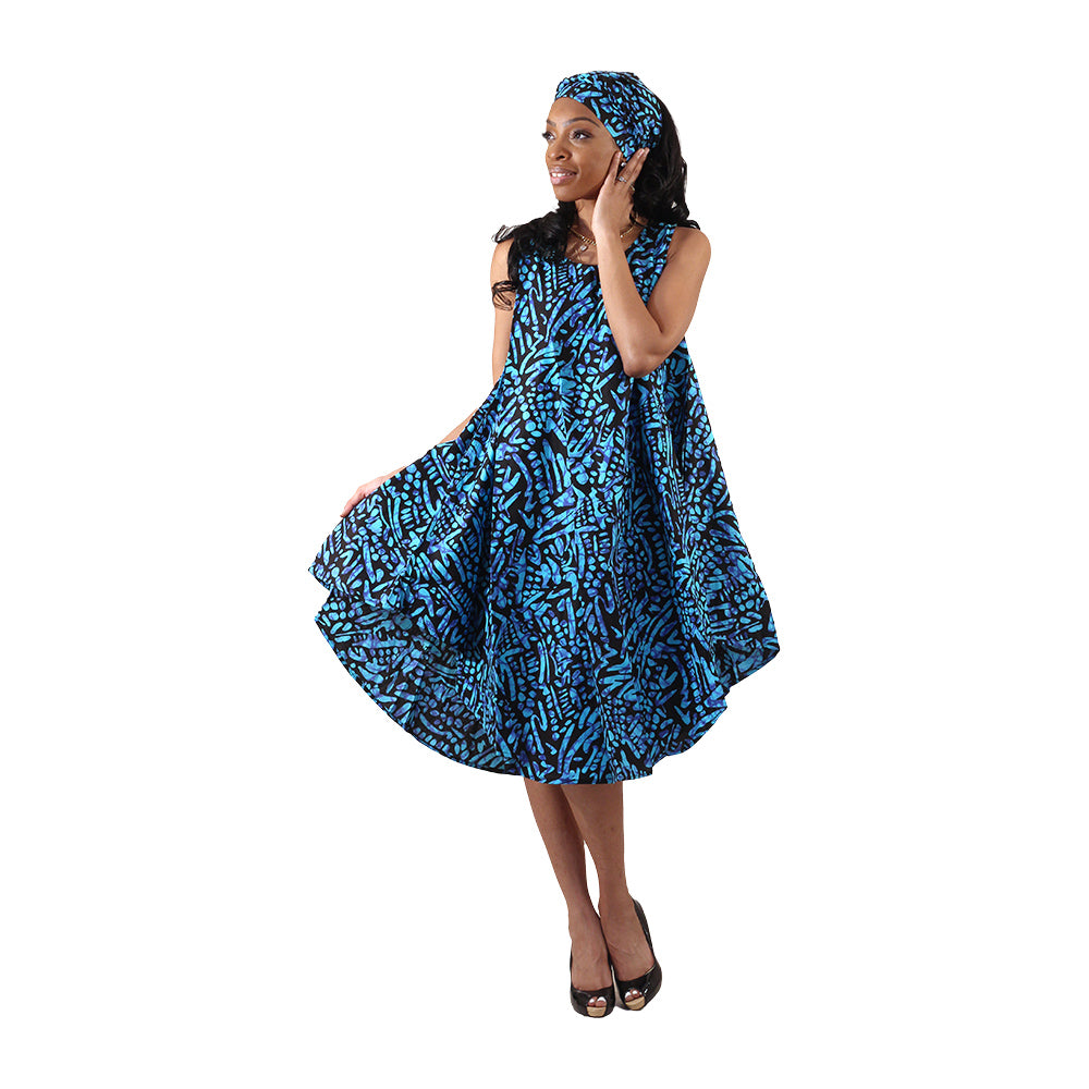 Ankara Print Umbrella Dress - Style-A