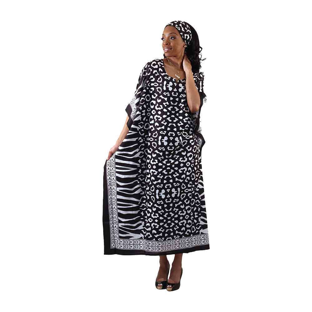African Spot-Print Kaftan - Style A