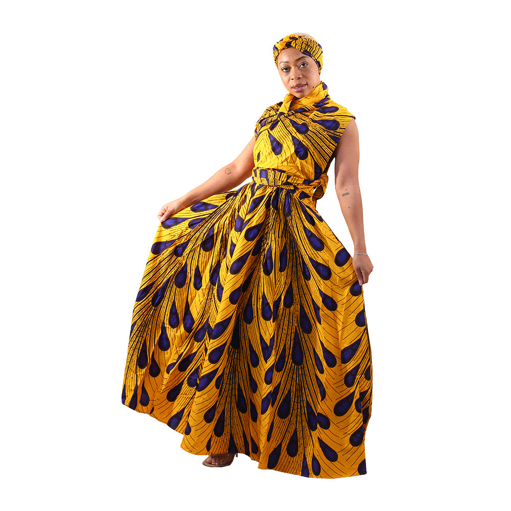 Ankara Print Infinity Dress - Style A