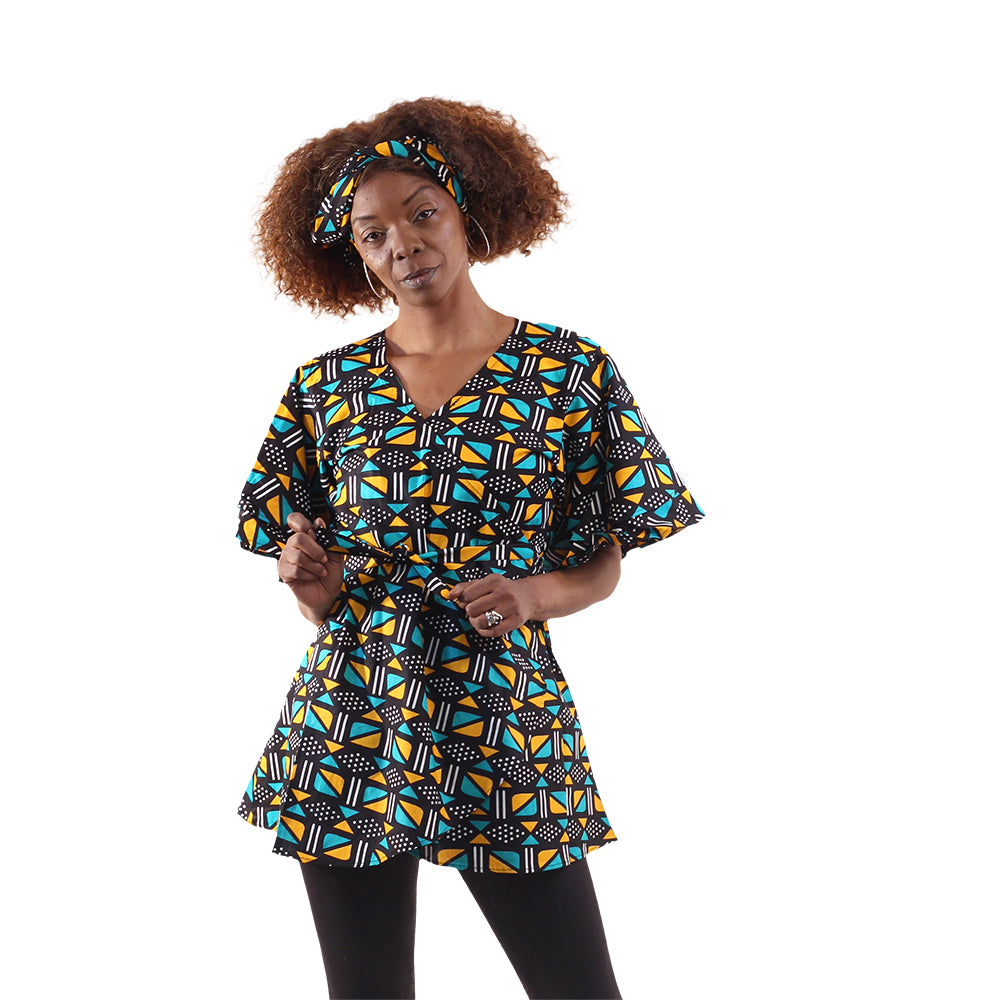 African Print Wrap Around Top - Style A