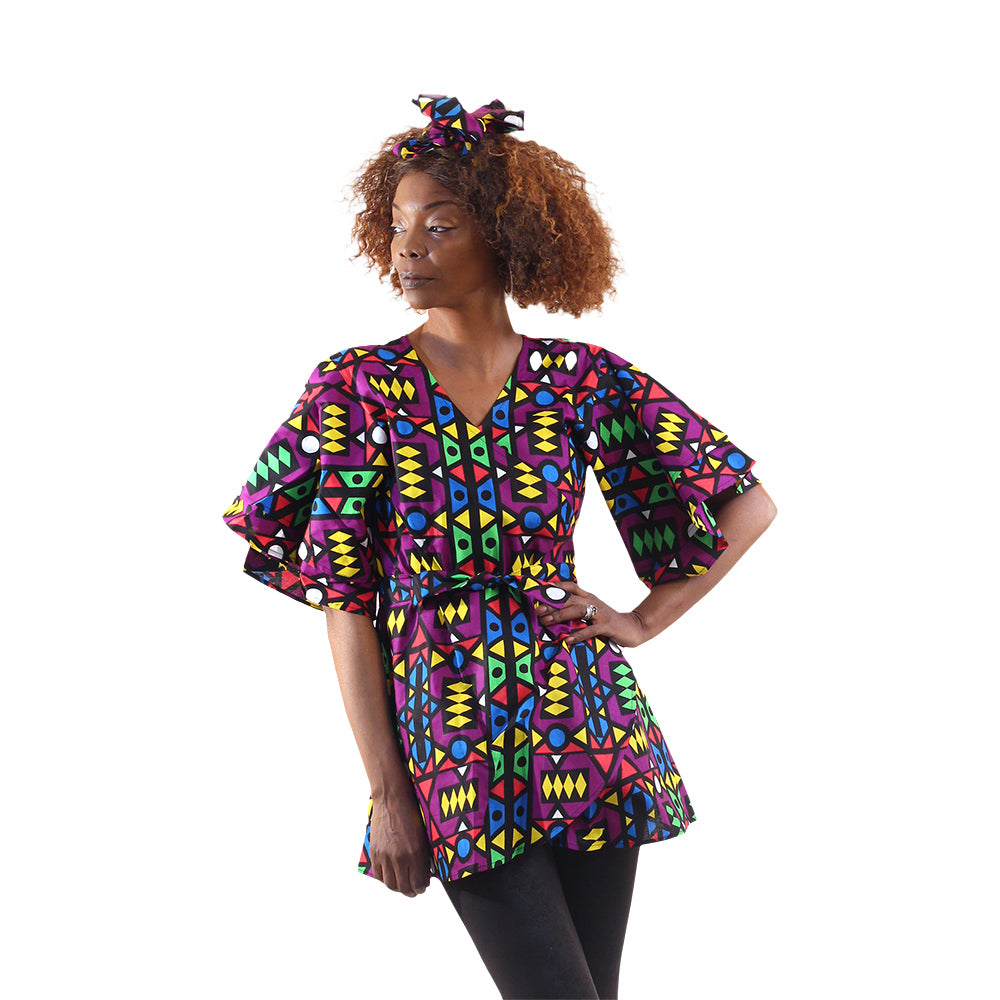 African Print Wrap Around Top - Style A