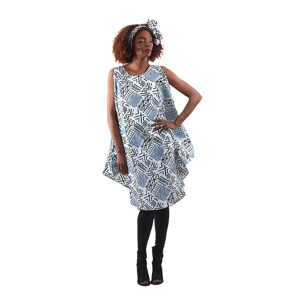 Ankara Print Umbrella Dress - Style-A