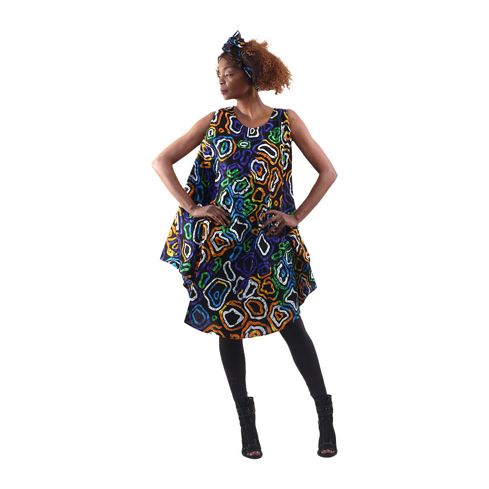 Ankara Print Umbrella Dress - Style-A