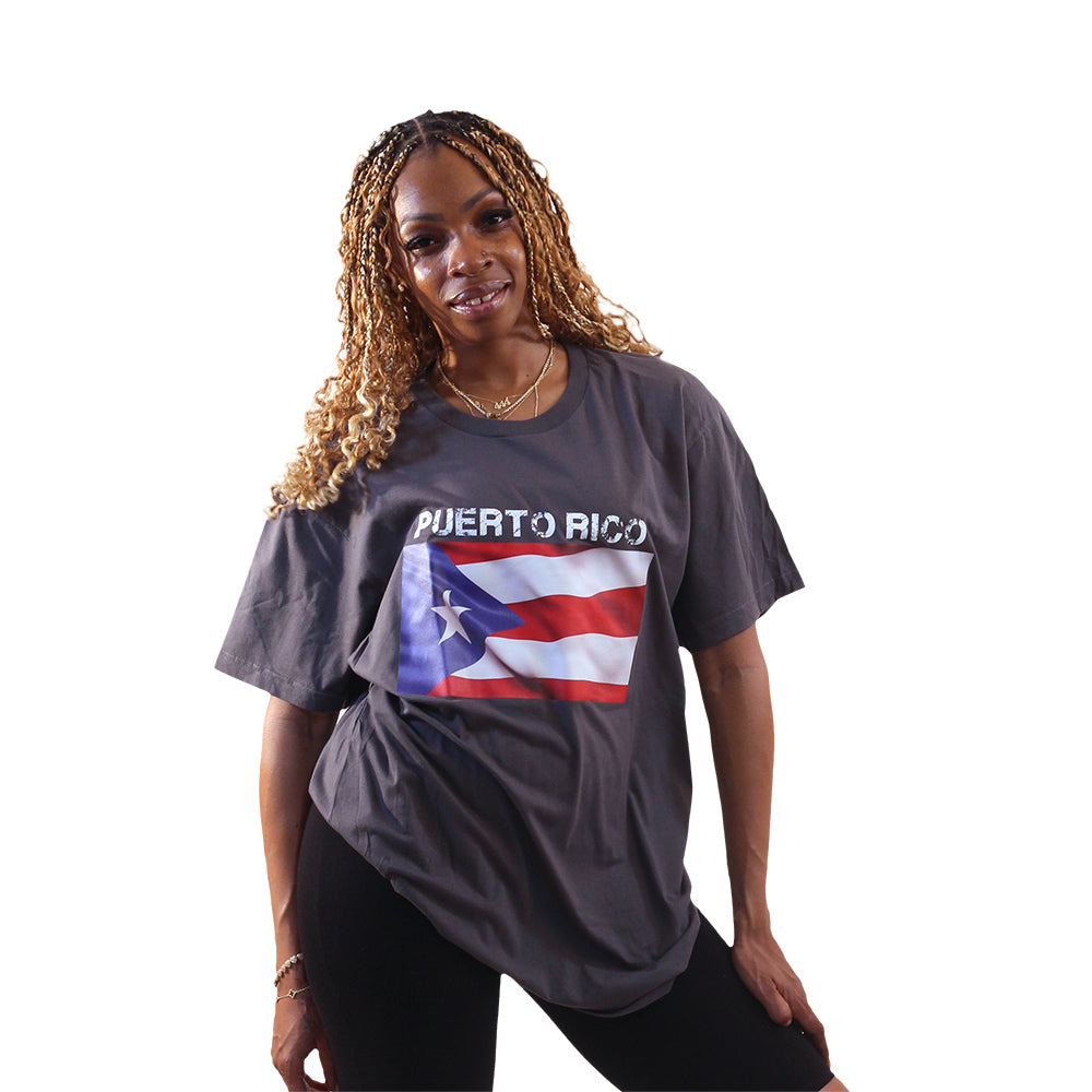 Puerto Rico Flag T-Shirt - Dark Gray - XL