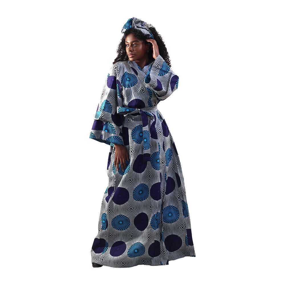 African Print Long Kimono - Style A