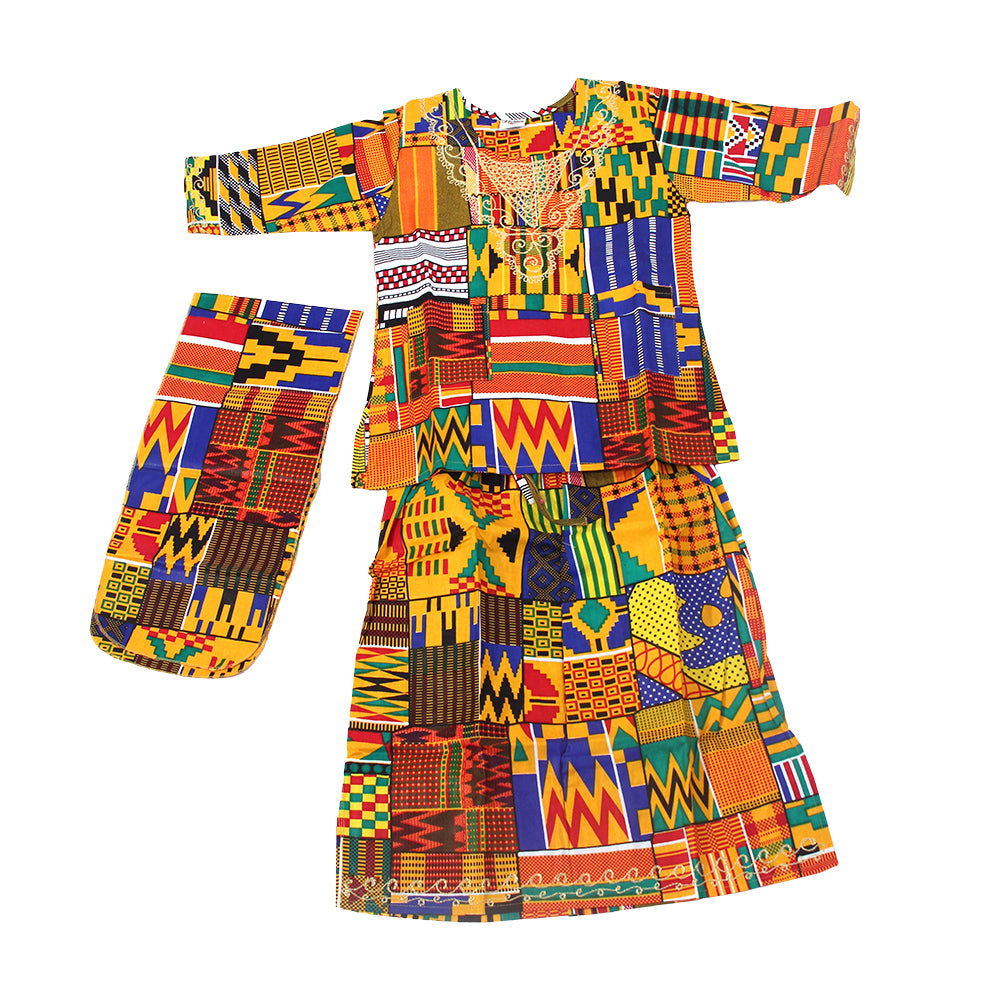 Children's Kente Skirt Set - Style #1 - Large