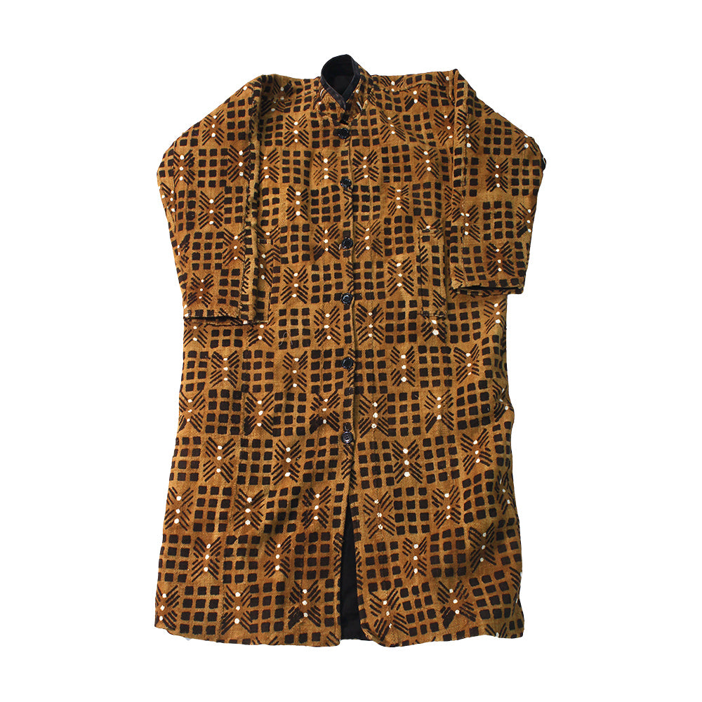Full-Length Mud Cloth Coat: Alt Collar - 4 Color