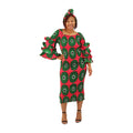 Ankara Print Smocked Frill Dress - ONE SIZE - Style A