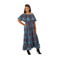 Ankara Print Front-frill Long Dress - ONE SIZE - Style A