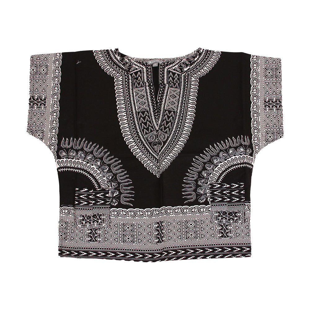 Children's Traditional Dashiki - Black/Blue - Large
