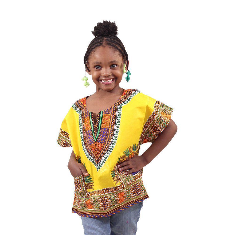 Children's Traditional Dashiki - Black/Blue - Large