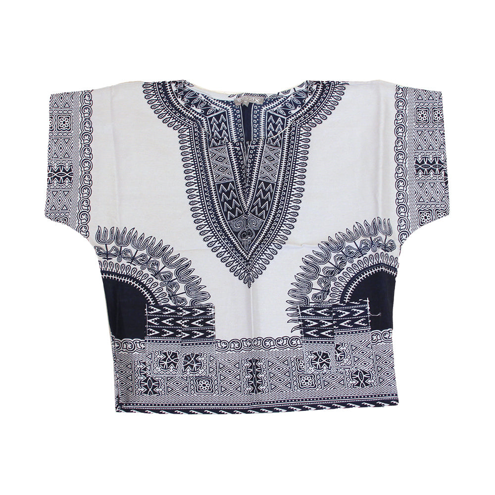 Children's Traditional Dashiki - Black/Blue - Large
