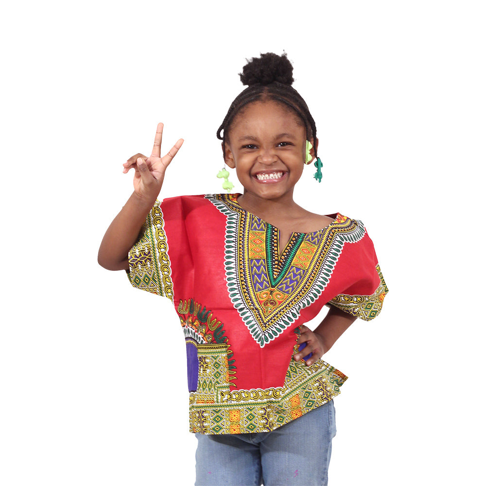 Children's Traditional Dashiki - Black/Blue - Large