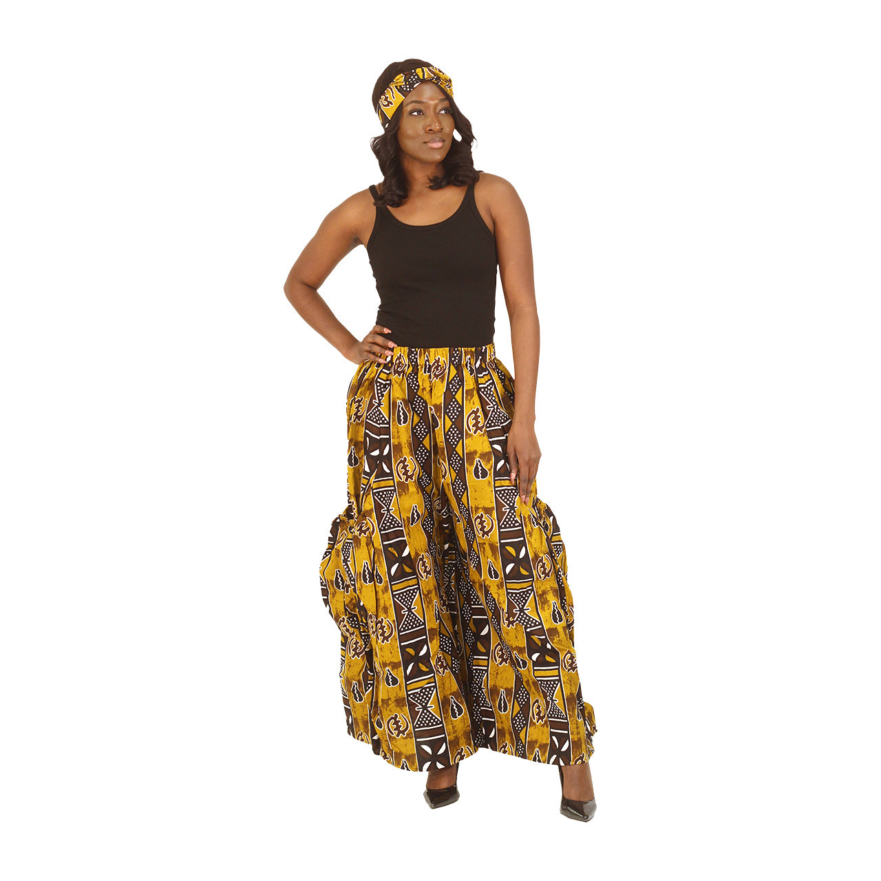 Ankara Print Big-Pocket Palazzo Pants - Style A