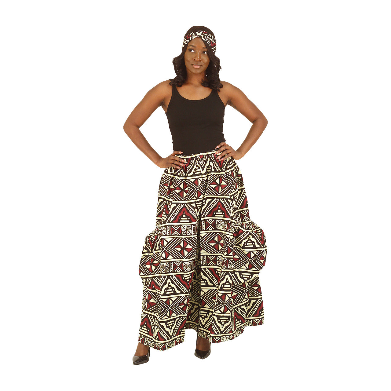 Ankara Print Big-Pocket Palazzo Pants - Style A