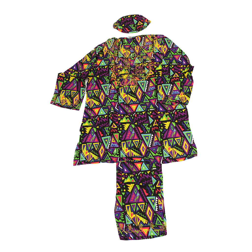 Men's Embroidered Ankara Print Pant Set - Free Size - Style A