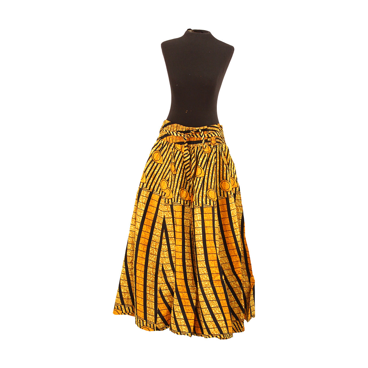 Ankara Print Long Skirt w/ Scarf - Style A