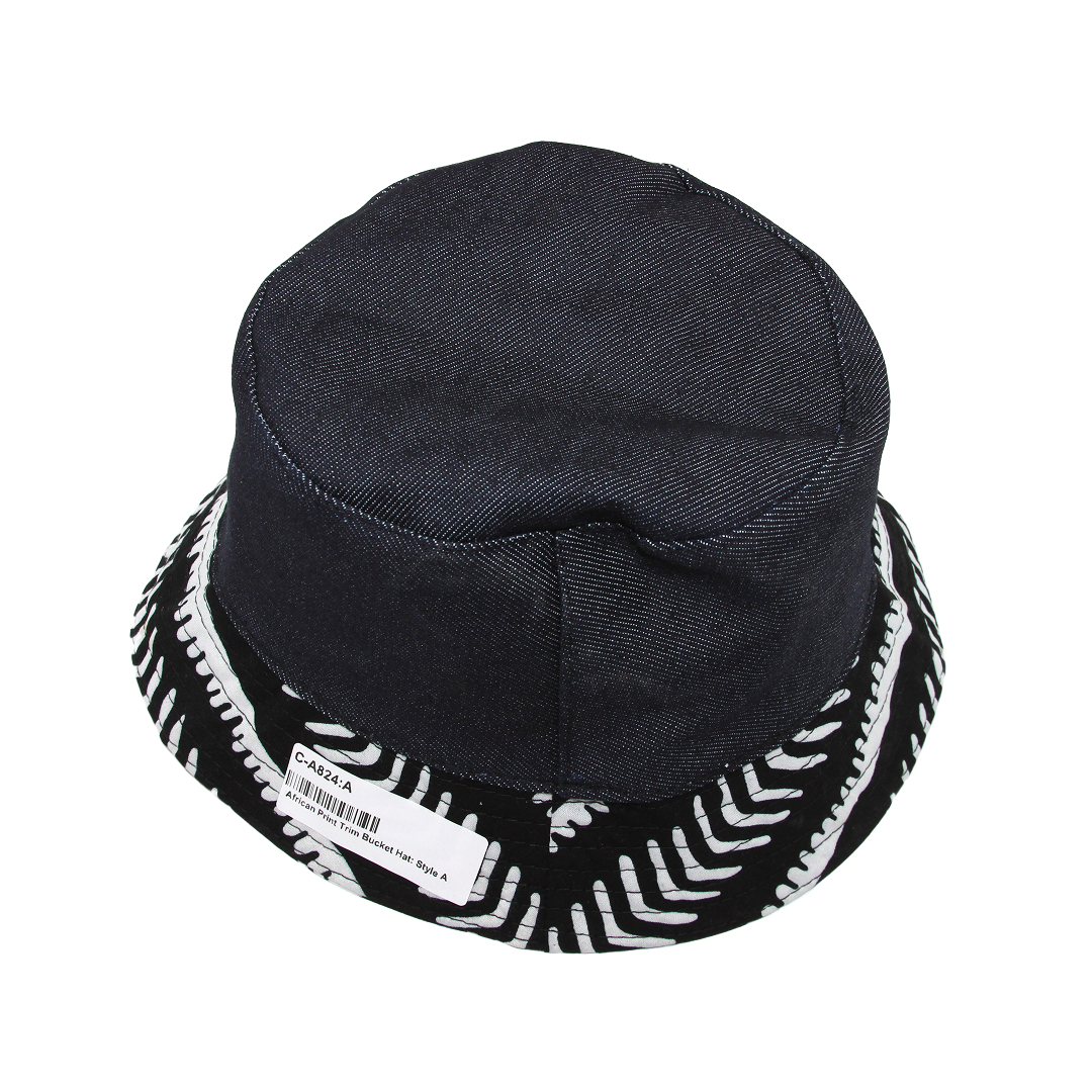 African Print Trim Bucket Hat - Style A