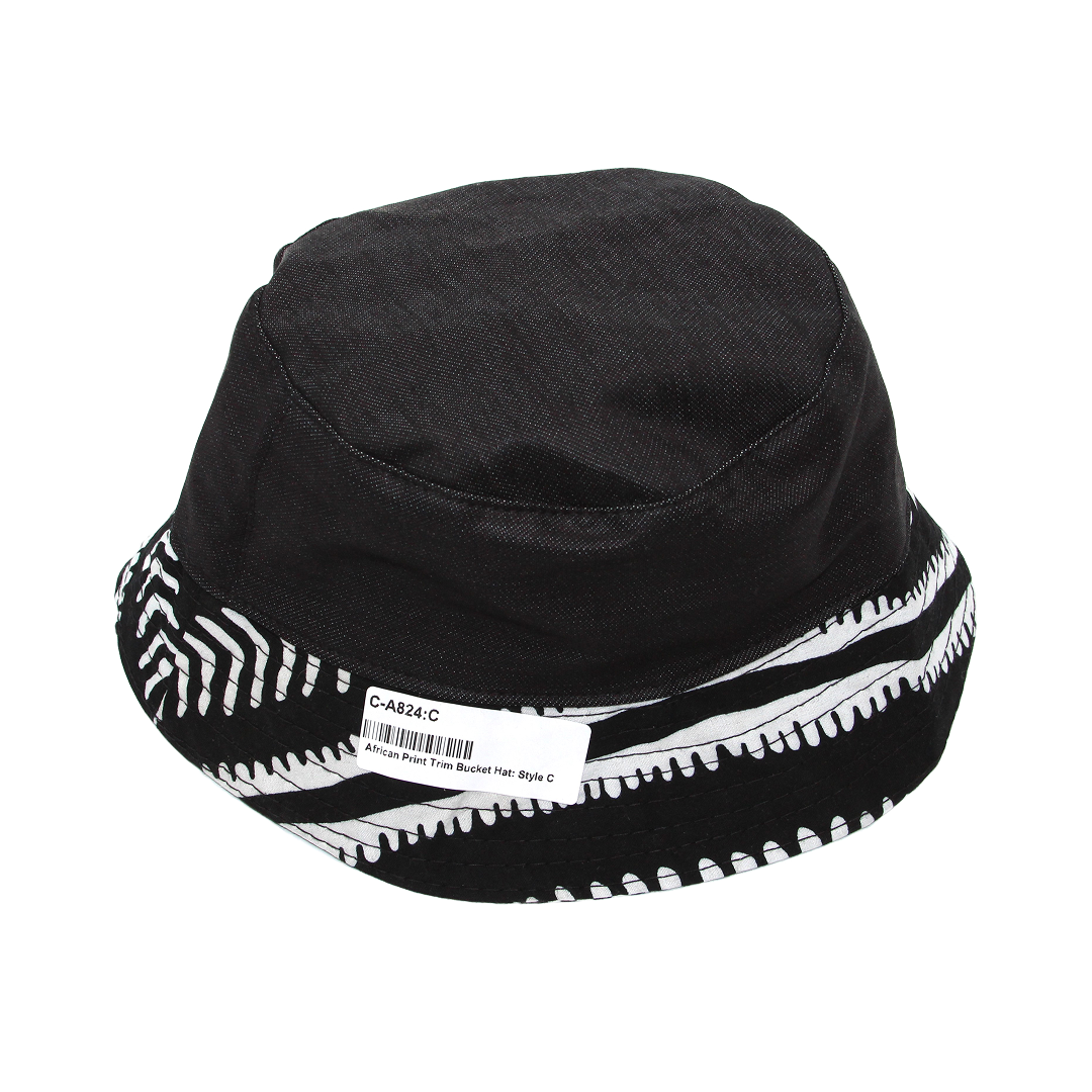 African Print Trim Bucket Hat - Style A